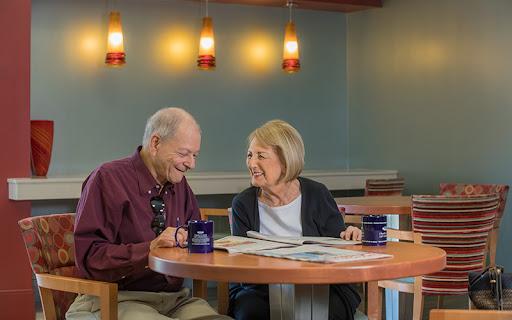 seniors in Charles E Smith's Independent Living restaurant