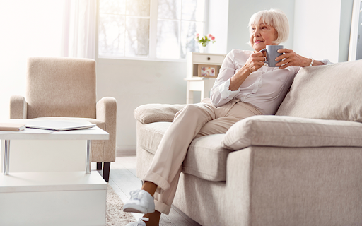the best furniture for seniors are high set sofas to ease joint strain